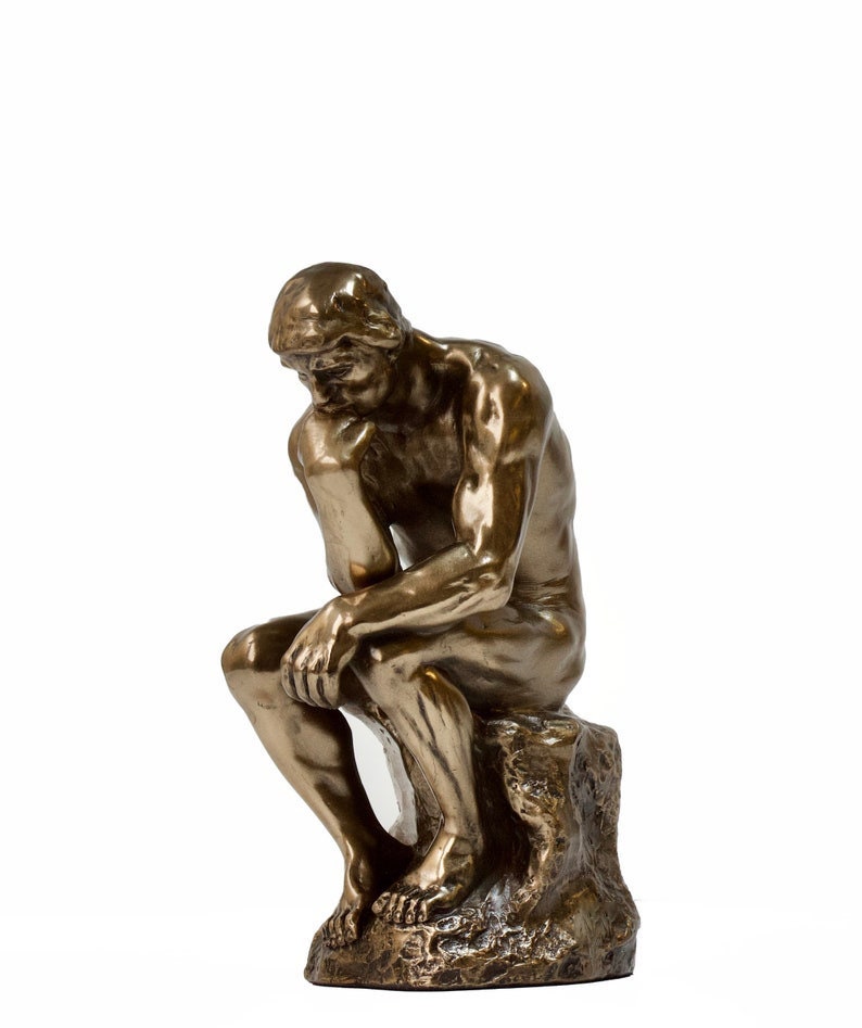ロダンの「考える人」像：コールドキャストブロンズ彫刻、オフィス装飾