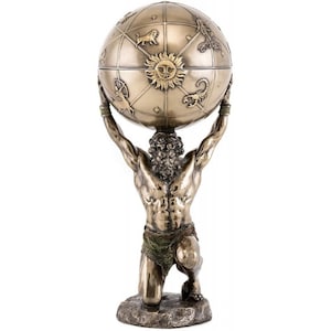 Greek Mythology Titan Atlas Trinket Box Sculpture