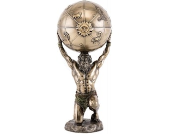 Greek Mythology Titan Atlas Trinket Box Sculpture
