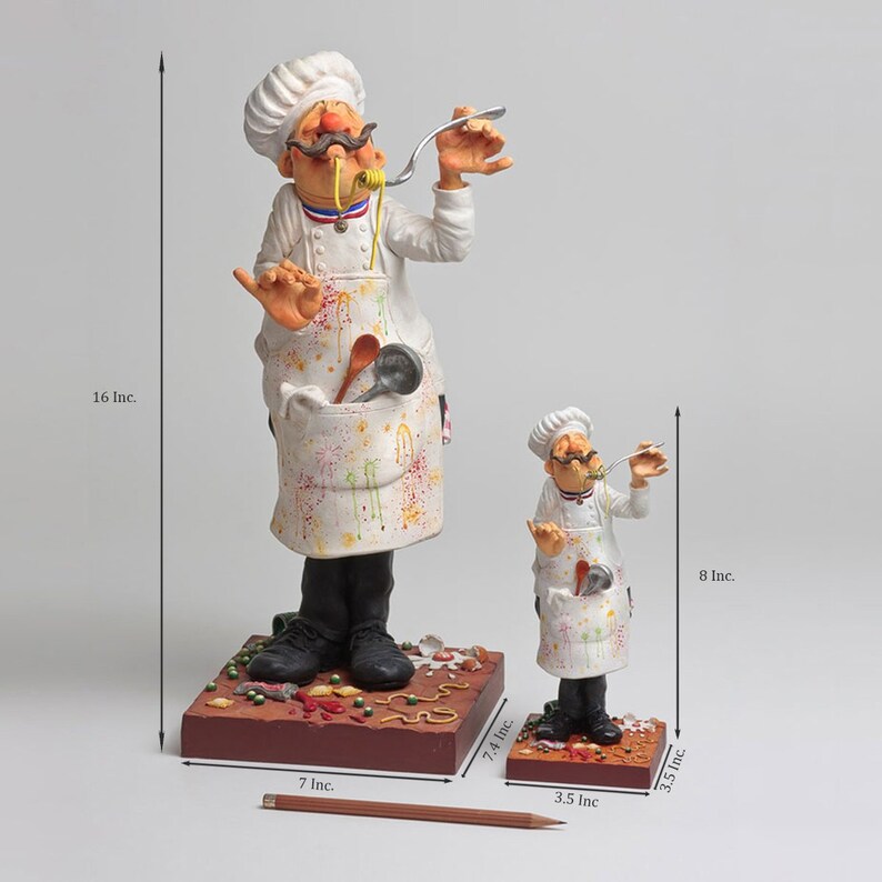 Chef Figurine Statue Chef Decor for Kitchen Chef Ornament Etsy