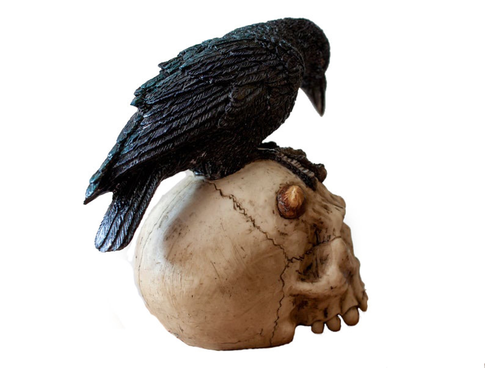 resin raven statue