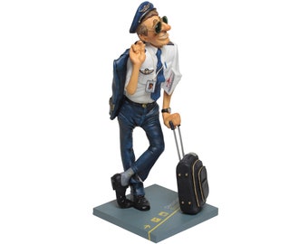 Returning Pilot Statue: Cold Cast Resin Figurine, Aviation Decor