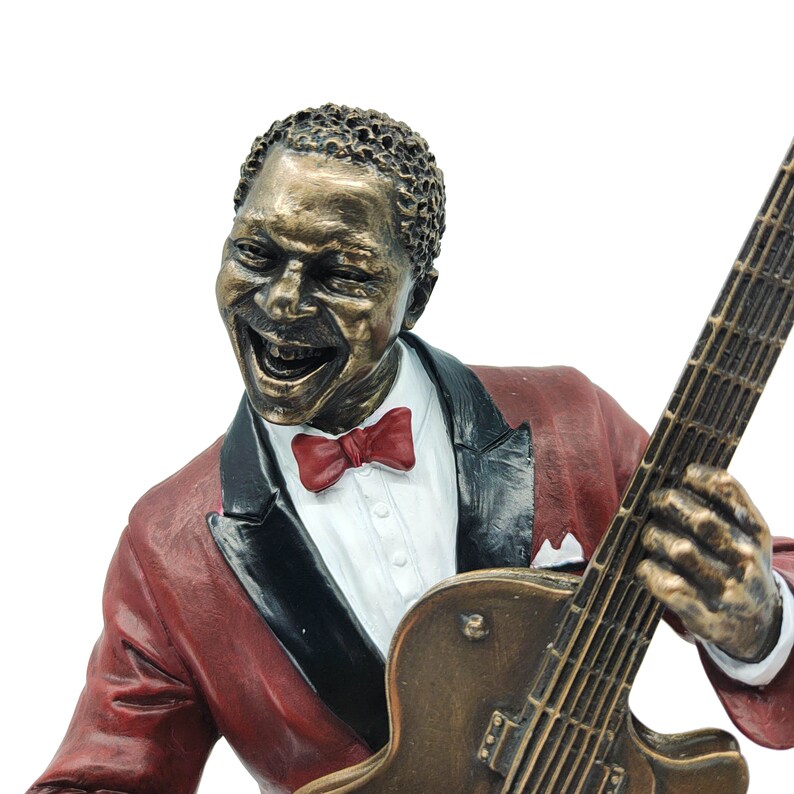 Jazz Band Guitar Player Statue Bronze Guitar Player Figurine Etsy