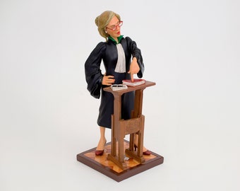 Lady Advokat Figur Skulptur, Bürodekor für Anwälte, Geschenk für Anwälte