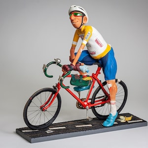 City Touring Cyclist Figurine Statue, Bicycle Lover Gift, Cyclist Decor