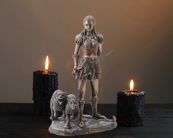 Skadi Norse Mythology Goddess of Winter and Mountains Statue, Skadi Figurine, Pagan Altar Sculpture
