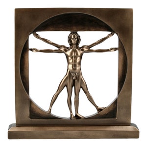 Vitruvian Man Figurine by Leonardo da Vinci Statue, Leonardo da Vinci Vitruvian Man Art Sculpture