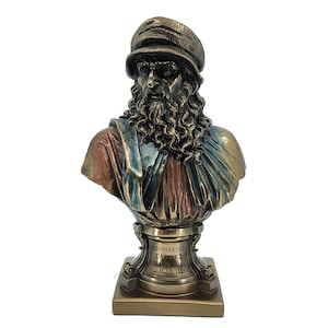 9 Inch Leonardo Da Vinci Bust Statue
