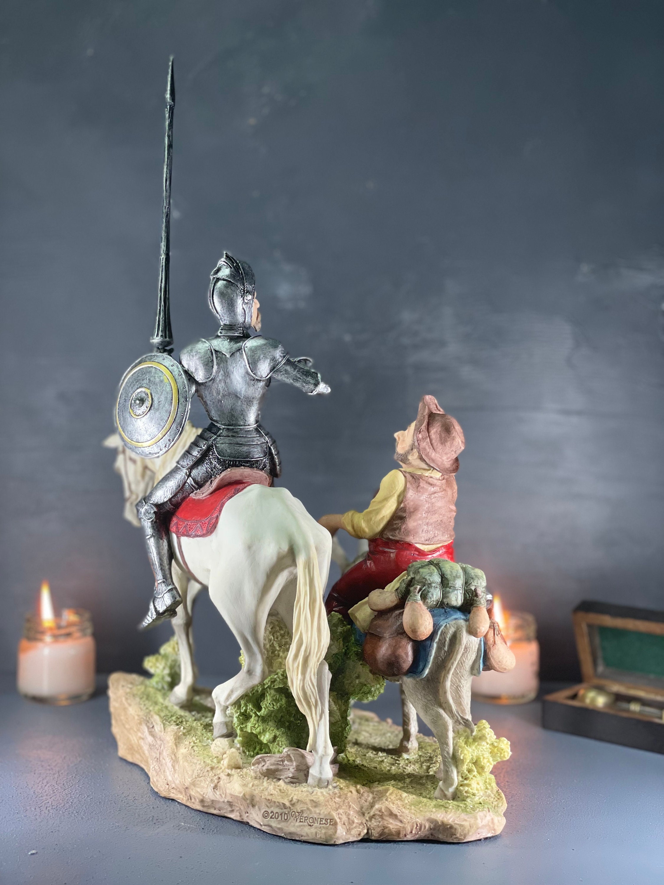 ドン・キホーテとサンチョ・パンサのフィギュア：コールドキャスト樹脂