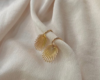 24k Gold Chandelier/Sunray Hoop Earrings - 24k Gold beschichtete Edelstahlohrringe - Langlebige handgefertigte Ohrringe