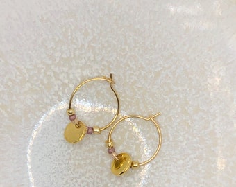 Beaded Mini Hoops | MiyukiBeads Stainless Steel Earrings in Gold | Minimalistic & Unique Jewelry | Mother’s Day Gift | Bridesmaid‘s Gift