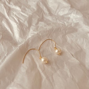 Dainty Brown Agate Dangle Gold Earrings - Agate Hoop Earrings - Handmade Hoop Earrings - Minimalist & Unique Jewelry