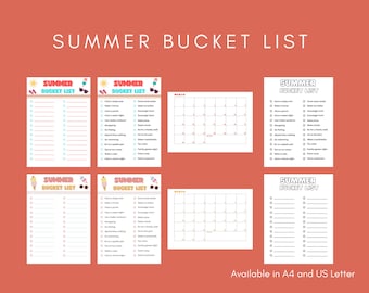 Gebruik onze zomeractiviteitenplannerbundel om uw leuke zomer vast te leggen. Creëer uw perfecte zomerbucketlist en voeg deze toe aan uw zomerkalender
