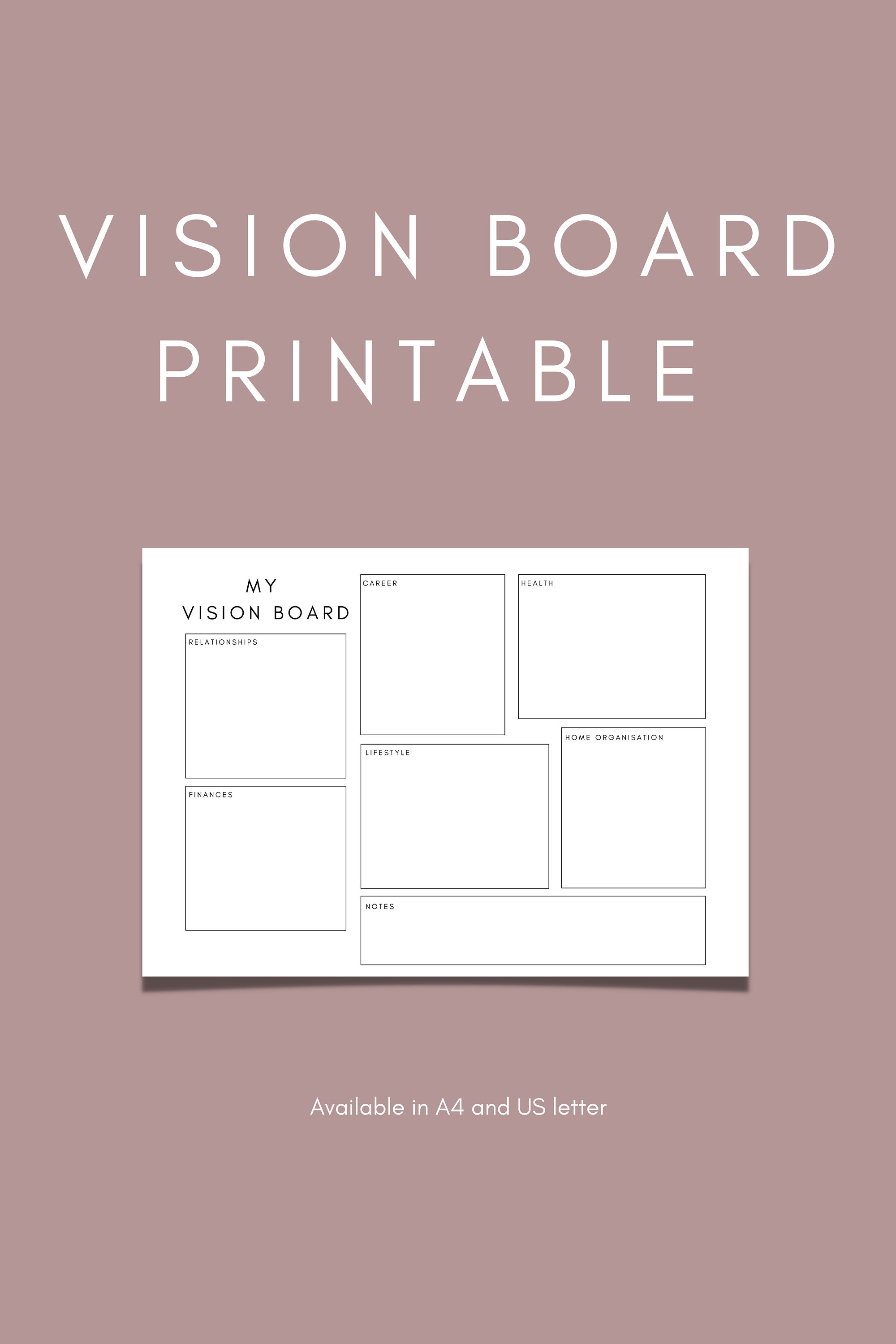 Simple and Easy to Use Vision Board Template: 4 Printables - Etsy Canada