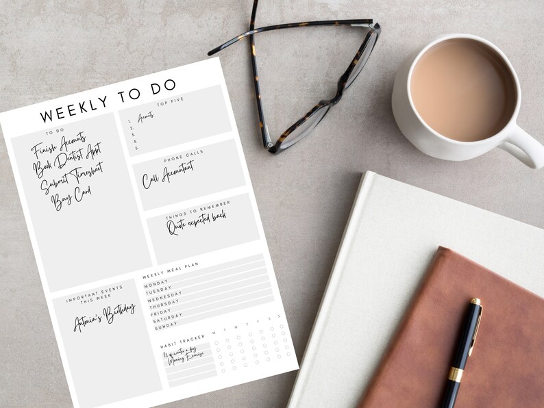Undated Weekly Planner Printable: Create Your Weekly to Do List, Weekly ...