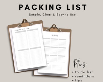 Ultimate Packing List printable for travel. Use this travel check list for perfectly organised adventures, great for family packing