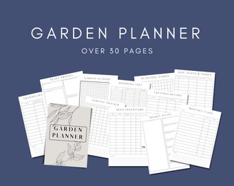 Pianificatore di giardino stampabile, diario di giardinaggio, organizzatore di semi e altro ancora. Oltre 30 pagine senza data per tutte le esigenze del tuo pianificatore di giardinaggio.