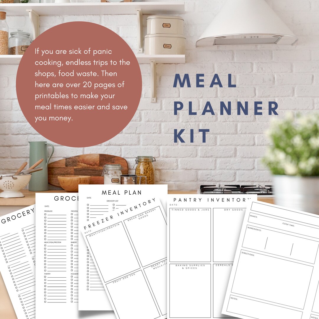 Meal Planner Bundle: Menu, Recipes, Shopping List (digital Download) - Etsy