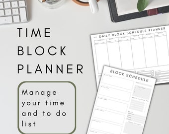 Time Blocking Planner: Minimalist Daily Schedule, Academic Organizer (PDF)