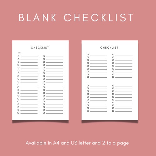 Printable Blank List Simple List Template Planner Insert - Etsy