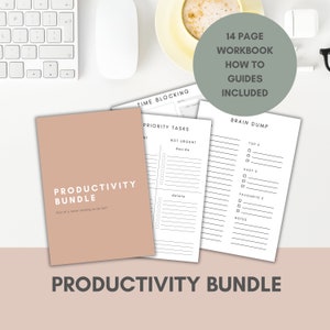 Erlerne wie du mit diesem Bundle dein Zeitmanagement übernimmst: beinhaltet Mind Map, Zeitblockplaner, Prioritätenplaner und Kanban Board
