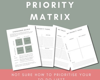 Maximise your productivity with this Eisenhower Matrix: Use the task matrix/Priority Matrix to prioritise your to do list and gain clarity.