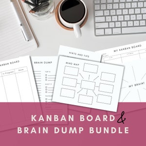 Nutze unser Mind-Marting und ein Kanban-Board, um Übermüdung zu verhindern und die Produktivität zu steigern. Brain Dump Ideen und organisieren auf dem Kanban Printable.