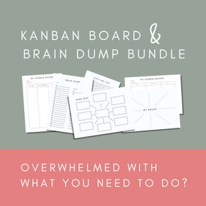 Nutze unser Mind-Marting und ein Kanban-Board, um Übermüdung zu verhindern und die Produktivität zu steigern. Brain Dump Ideen und organisieren auf dem Kanban Printable.