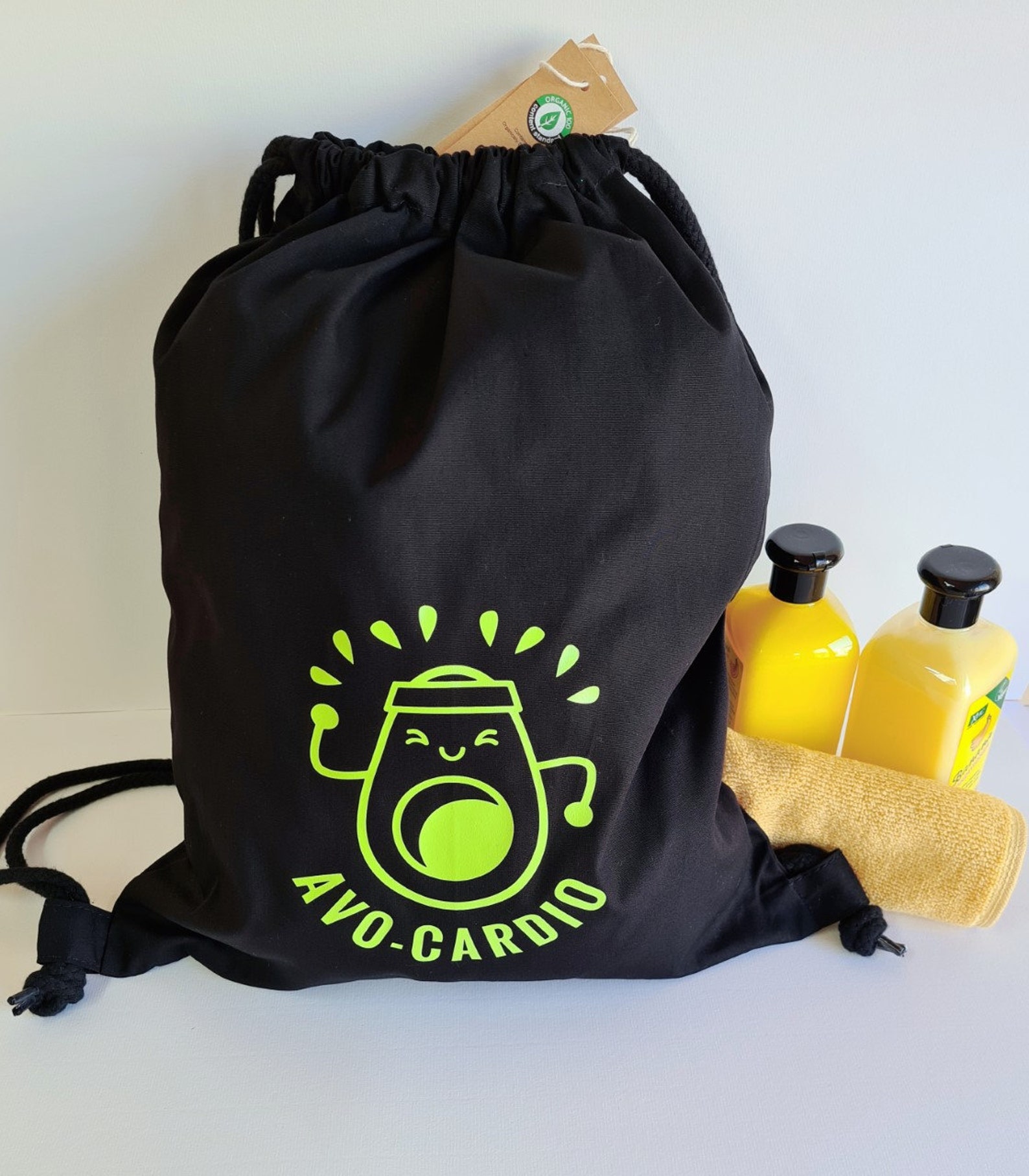 Mens Gym Bag Unisex Organic Premium Cotton Gymsac Yoga Etsy