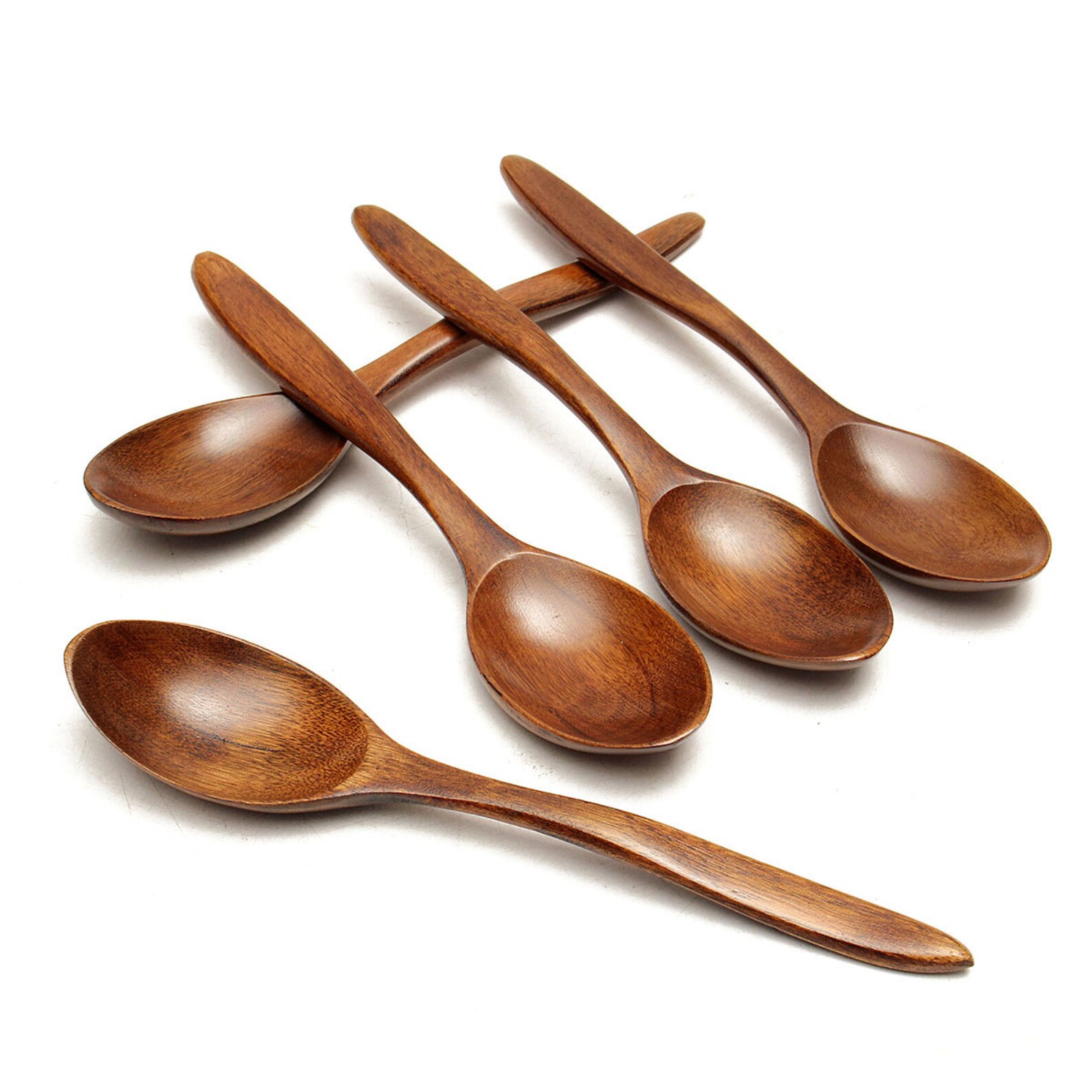 Set of 5 handmade wooden spoons table. tablespoon kitchen Etsy