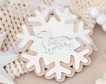 Luxury Personalised Dog Snowflake Decoration – Christmas Tree Ornament for Pampered Pets