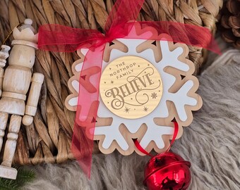 Personalised Red Believe Bell Ornament Festive Christmas Magic Keepsake The Bell Still Rings For Those Who Truly Believe Polar Express