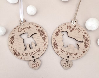 Personalised Dog First Christmas Pet Decoration
