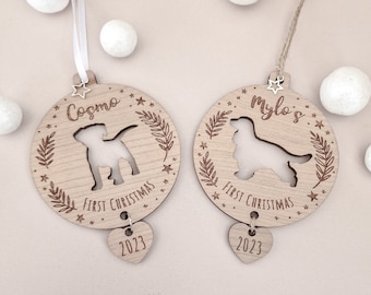 Personalised Dog First Christmas Pet Decoration