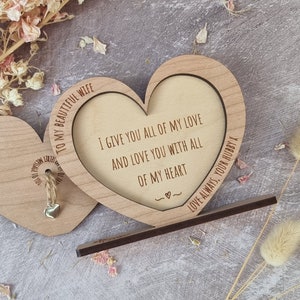 Personalised Valentine's Day Card With Secret Love Message Gift For Her Gift For Him