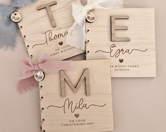 Personalised First Birthday Card Gift for Baby Toddler Wooden Keepsake Nursery - WORLDWIDE