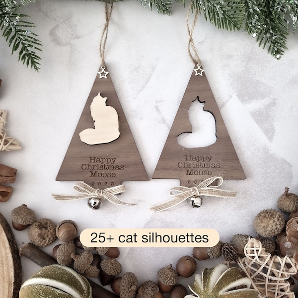 Personalised Cat Christmas Pet Decoration - Tree Kitten's First Christmas