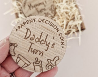 New Parent Decision Coin | Fun Flip Token Gift For Parents | Baby Shower Gift