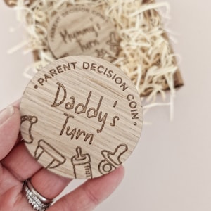 New Parent Decision Coin | Fun Flip Token Gift For Parents | Baby Shower Gift