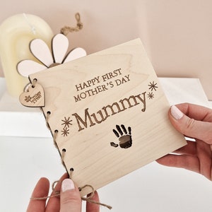 Personalised First Mother's Day Card New Mummy New Mum Wooden Keepsake from baby