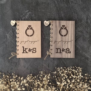 Personalisierte Holz Karte zur Verlobung Hochzeit Jahrestag Andenken Paar Geschenk Handgemacht Eco - WORLDWIDE