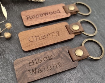 Personalised Keyring | Wood | Leather | Keychain | Personalised Gift