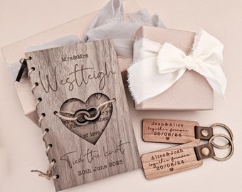 Rustic Wedding Card & Keyring Gift for Married Couple on their Wedding Day - WORLDWIDE