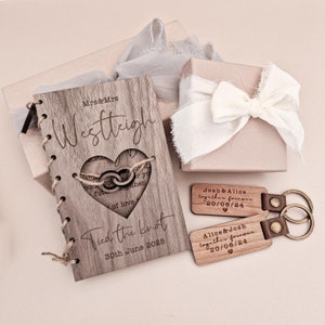 Rustic Wedding Card & Keyring Gift for Married Couple on their Wedding Day - WORLDWIDE