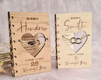 Personalised Wooden Wedding Anniversary Card | Gift | Present | Wood | A6 Size