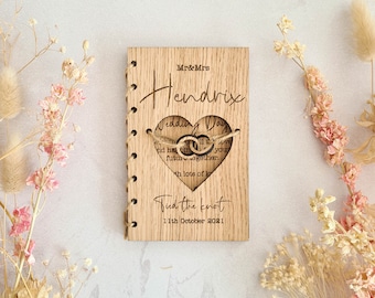 Personalised Wooden Wedding Card | Newlywed Keepsake | Couple Gift | Handmade | A6 size