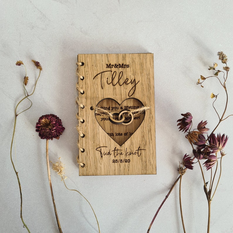 Personalised Wooden Wedding Card