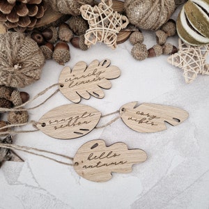 Autumn Decoration - leaf shape oak tags