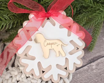 Custom Puppy's First Christmas Bauble Dog Decoration - Cockapoo Cocker Spaniel Labrador Daschund French Bulldog Golden Retriever Collie Pug