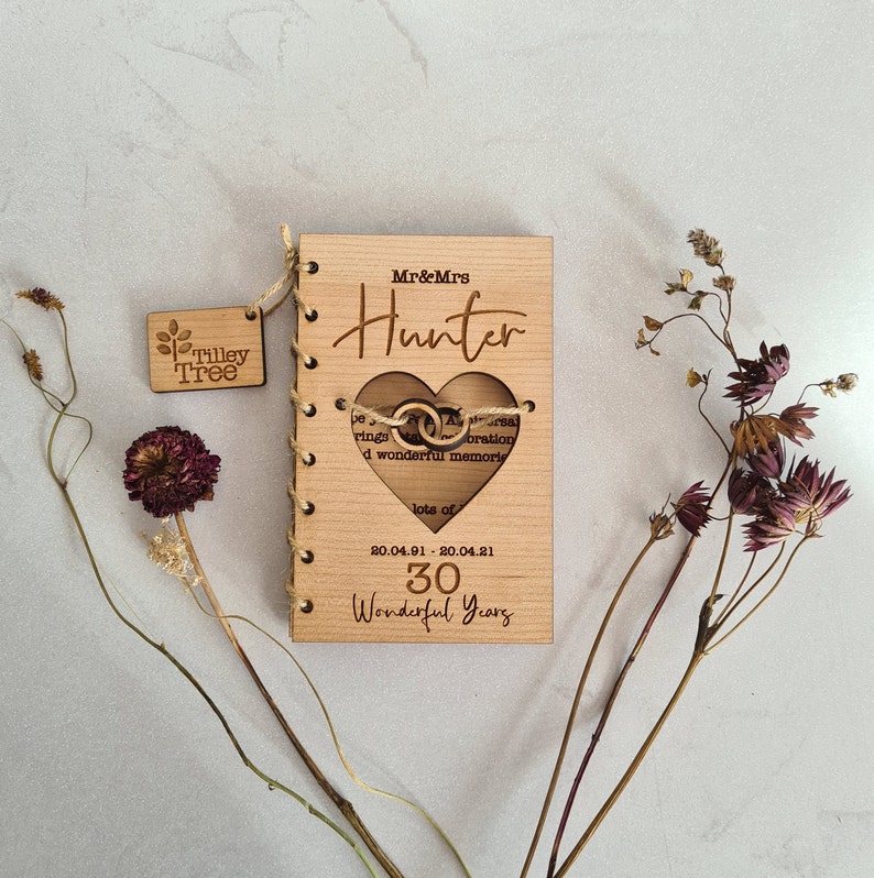 Personalised Wooden Wedding Anniversary Card Gift Wood | Present